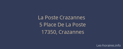 La Poste Crazannes