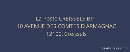 La Poste CREISSELS BP