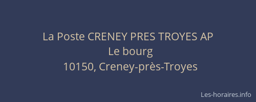 La Poste CRENEY PRES TROYES AP