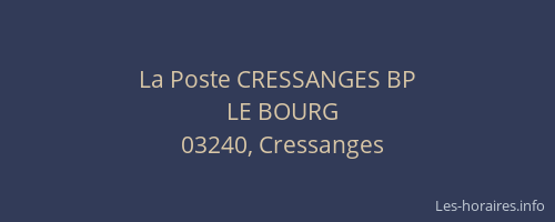 La Poste CRESSANGES BP