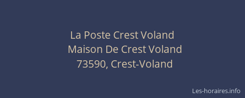La Poste Crest Voland