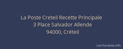 La Poste Creteil Recette Principale