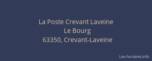 La Poste Crevant Laveine
