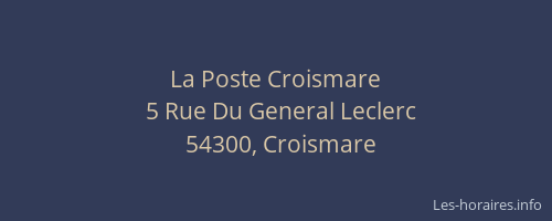 La Poste Croismare