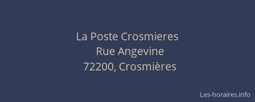 La Poste Crosmieres