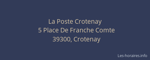 La Poste Crotenay