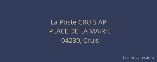 La Poste CRUIS AP