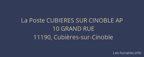 La Poste CUBIERES SUR CINOBLE AP