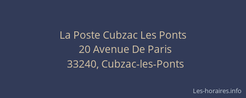 La Poste Cubzac Les Ponts