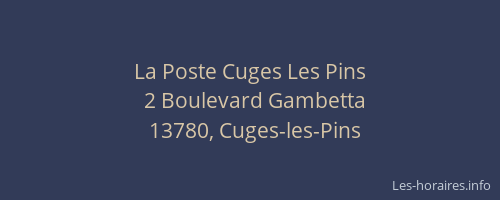 La Poste Cuges Les Pins