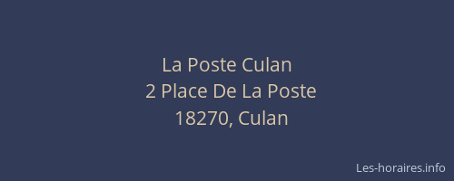 La Poste Culan