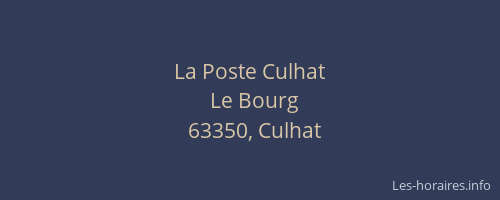 La Poste Culhat