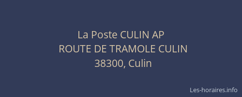 La Poste CULIN AP