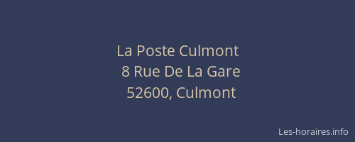 La Poste Culmont