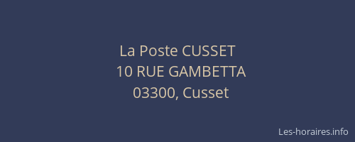 La Poste CUSSET
