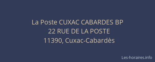 La Poste CUXAC CABARDES BP