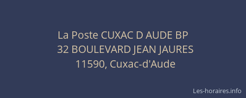 La Poste CUXAC D AUDE BP
