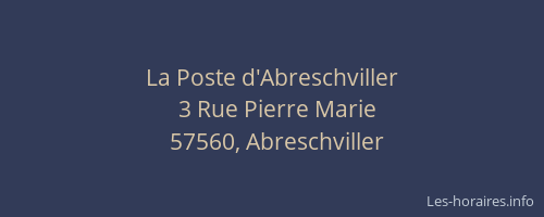 La Poste d'Abreschviller