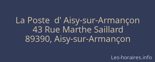La Poste  d' Aisy-sur-Armançon