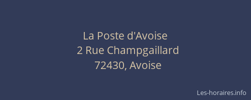 La Poste d'Avoise