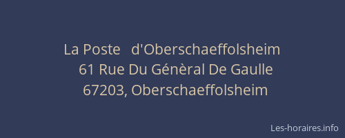 La Poste   d'Oberschaeffolsheim
