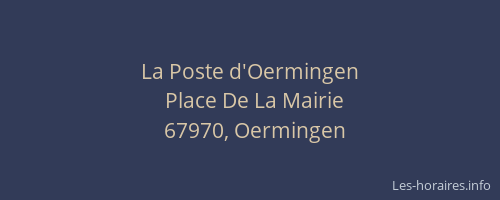 La Poste d'Oermingen