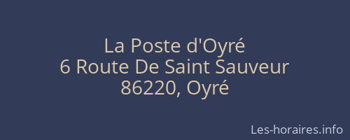 La Poste d'Oyré