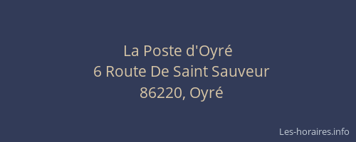 La Poste d'Oyr&eacute;