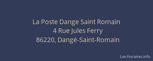 La Poste Dange Saint Romain