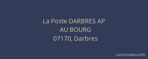 La Poste DARBRES AP
