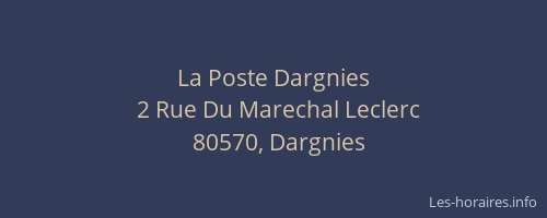 La Poste Dargnies