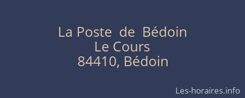 La Poste  de  Bédoin