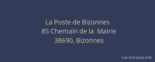 La Poste de Bizonnes