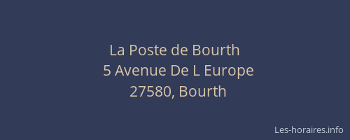 La Poste de Bourth