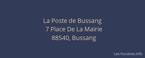 La Poste de Bussang