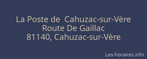 La Poste de  Cahuzac-sur-Vère
