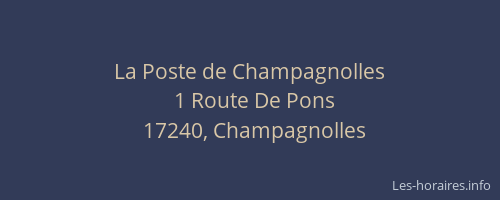 La Poste de Champagnolles