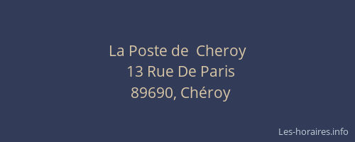 La Poste de  Cheroy