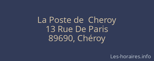 La Poste de  Cheroy