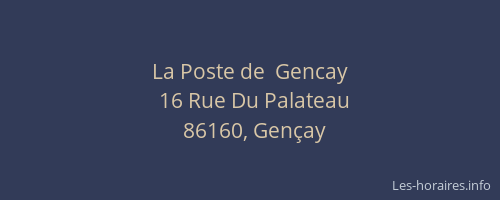 La Poste de  Gencay