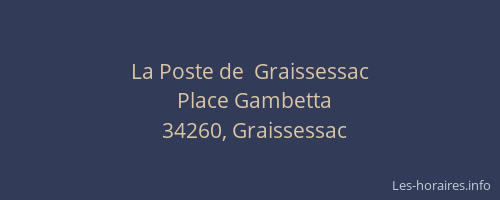 La Poste de  Graissessac