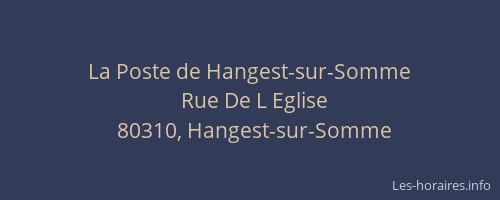 La Poste de Hangest-sur-Somme