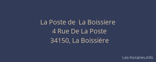 La Poste de  La Boissiere