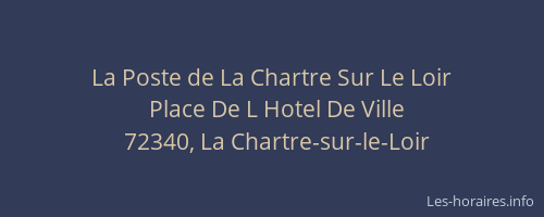 La Poste de La Chartre Sur Le Loir
