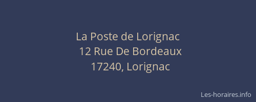 La Poste de Lorignac