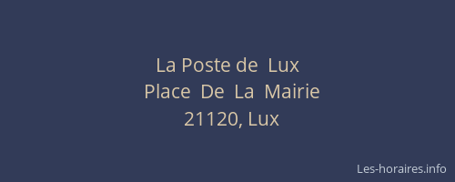 La Poste de  Lux