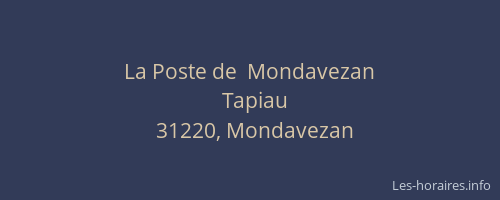 La Poste de  Mondavezan