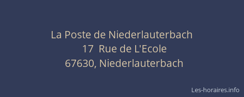 La Poste de Niederlauterbach