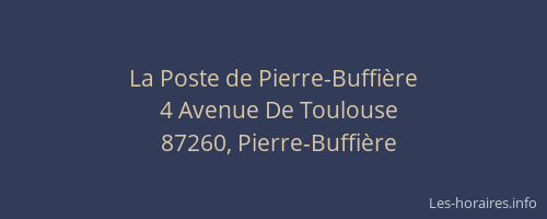 La Poste de Pierre-Buffi&egrave;re