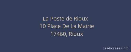 La Poste de Rioux